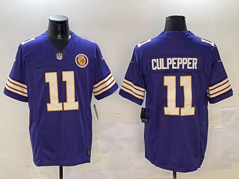 Men Minnesota Vikings 11 Culpepper Purple Throwback Three generation 2024 Nike Limited NFL Jersey style 2